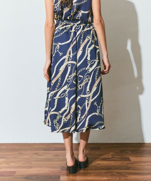 GRACE CONTINENTAL / グレースコンチネンタル ミニ・ひざ丈スカート | チェーンプリントタックキュロット | 詳細9