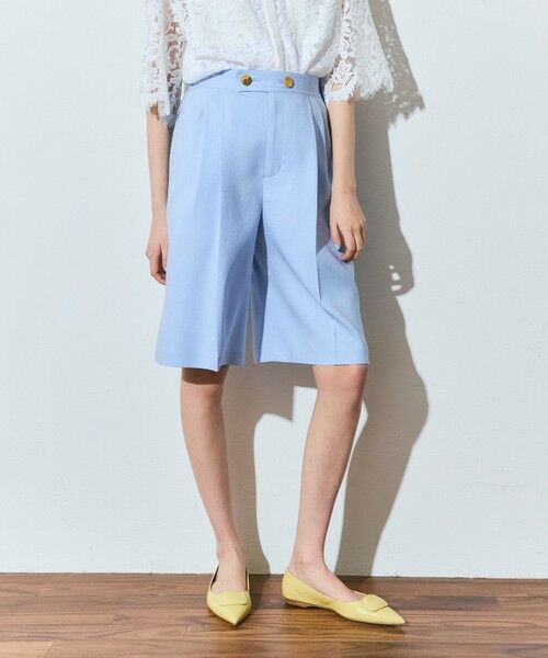 GRACE CONTINENTAL / グレースコンチネンタル その他パンツ | リネンタッチハーフパンツ（サックス）