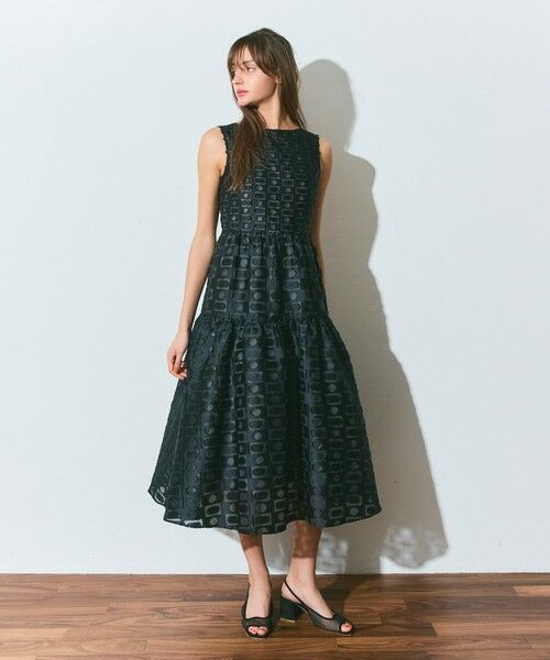 GRACE CONTINENTAL / グレースコンチネンタル ドレス | キカドットジャガードドレス（ブラック）