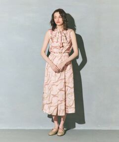 チェーンプリントボウタイブラウス