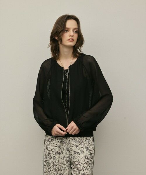 GRACE CONTINENTAL / グレースコンチネンタル ブルゾン | ノーカラーカラミブルゾン（ブラック）