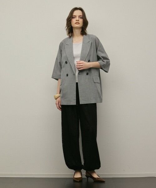 GRACE CONTINENTAL / グレースコンチネンタル テーラードジャケット | ドルマンテーラードジャケット（ストライプ）