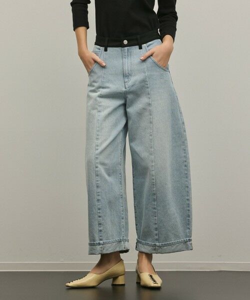 GRACE CONTINENTAL / グレースコンチネンタル その他パンツ | クロップトバレルパンツ(サックス)