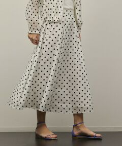 GRACE CONTINENTAL / グレースコンチネンタル ロング・マキシ丈スカート | ドットフロッキータックスカート