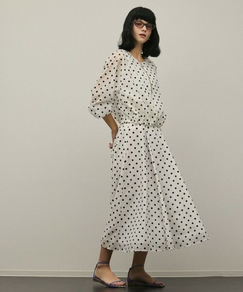 GRACE CONTINENTAL / グレースコンチネンタル ロング・マキシ丈スカート | ドットフロッキータックスカート | 詳細2