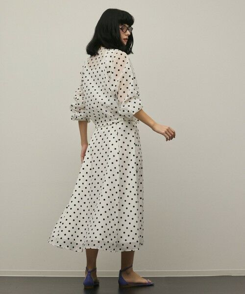 GRACE CONTINENTAL / グレースコンチネンタル ロング・マキシ丈スカート | ドットフロッキータックスカート | 詳細3