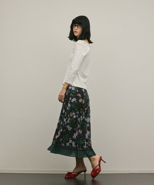 GRACE CONTINENTAL / グレースコンチネンタル ロング・マキシ丈スカート | プリントタックフレアスカート | 詳細12