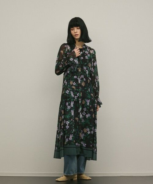 GRACE CONTINENTAL / グレースコンチネンタル ドレス | ドロストティアードフレアワンピース（ブラック）