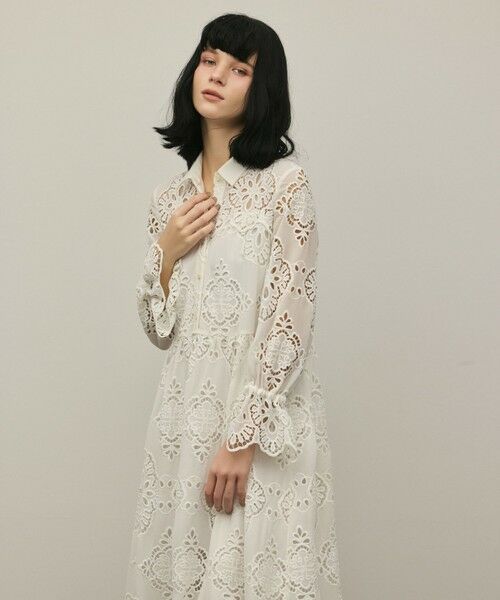 GRACE CONTINENTAL / グレースコンチネンタル ロング・マキシ丈ワンピース | カットレースワンピース（ホワイト）