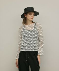 GRACE CONTINENTAL / グレースコンチネンタル シャツ・ブラウス | モチーフチュールブラウス