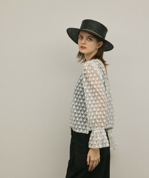 GRACE CONTINENTAL / グレースコンチネンタル シャツ・ブラウス | モチーフチュールブラウス | 詳細6