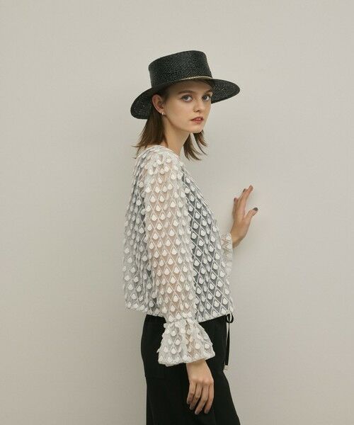 GRACE CONTINENTAL / グレースコンチネンタル シャツ・ブラウス | モチーフチュールブラウス | 詳細8