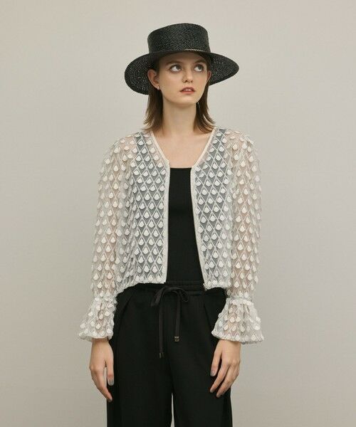 GRACE CONTINENTAL / グレースコンチネンタル シャツ・ブラウス | モチーフチュールブラウス | 詳細10