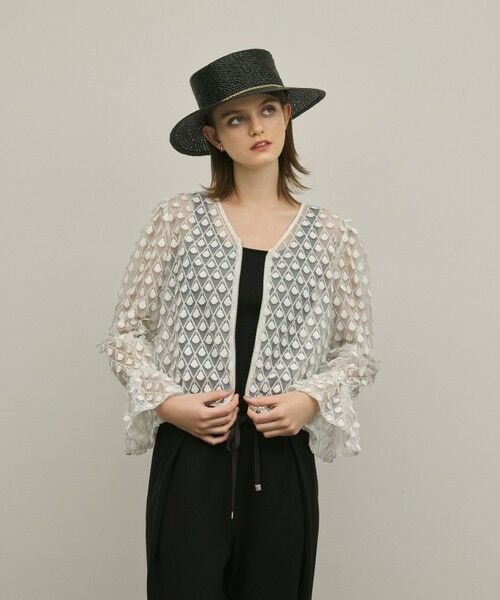 GRACE CONTINENTAL / グレースコンチネンタル シャツ・ブラウス | モチーフチュールブラウス | 詳細11