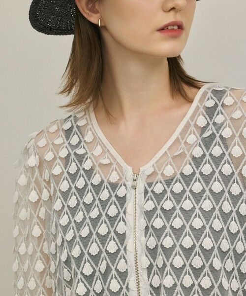 GRACE CONTINENTAL / グレースコンチネンタル シャツ・ブラウス | モチーフチュールブラウス | 詳細12