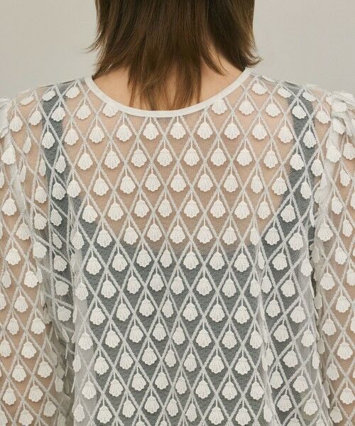 GRACE CONTINENTAL / グレースコンチネンタル シャツ・ブラウス | モチーフチュールブラウス | 詳細14