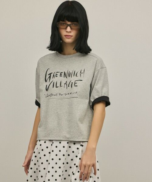 GRACE CONTINENTAL / グレースコンチネンタル カットソー | レイヤードロゴＴシャツ（グレー）