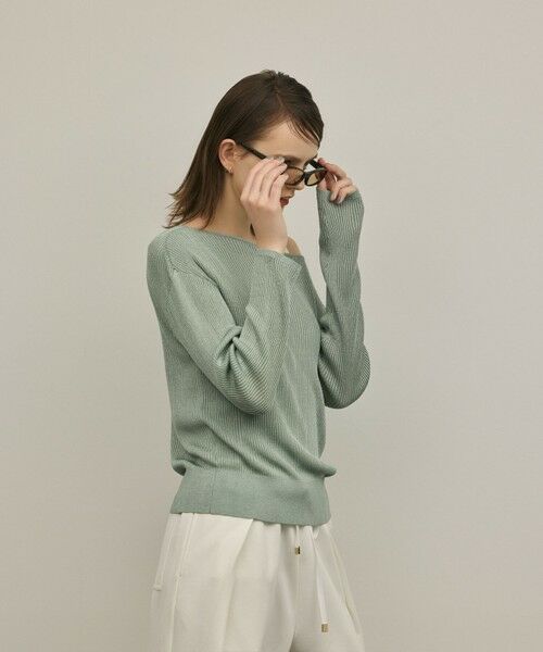 GRACE CONTINENTAL / グレースコンチネンタル ニット・セーター | ラメリブクルーニットトップ | 詳細5