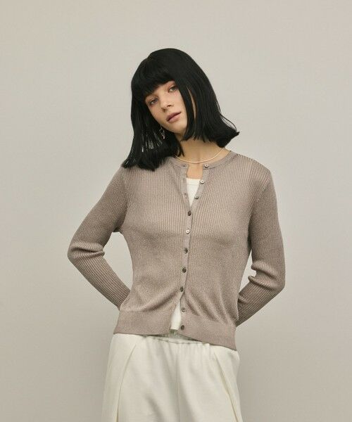 GRACE CONTINENTAL / グレースコンチネンタル カーディガン・ボレロ | ハイゲージラメニットカーディガン | 詳細1