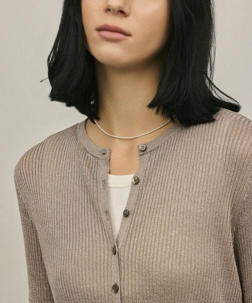 GRACE CONTINENTAL / グレースコンチネンタル カーディガン・ボレロ | ハイゲージラメニットカーディガン（グレー）