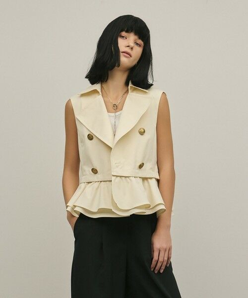 GRACE CONTINENTAL / グレースコンチネンタル ベスト | ペプラムトレンチベスト（キナリ）