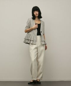 GRACE CONTINENTAL / グレースコンチネンタル ノーカラージャケット | ペプラムツイードジャケット