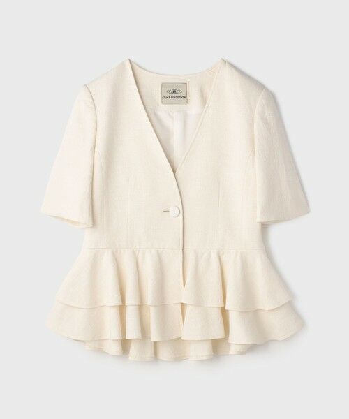 GRACE CONTINENTAL / グレースコンチネンタル ノーカラージャケット | ペプラムツイードジャケット | 詳細10