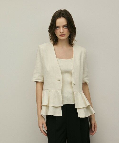 GRACE CONTINENTAL / グレースコンチネンタル ノーカラージャケット | ペプラムツイードジャケット | 詳細6