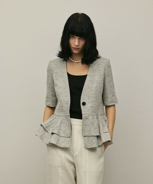 GRACE CONTINENTAL / グレースコンチネンタル ノーカラージャケット | ペプラムツイードジャケット | 詳細14