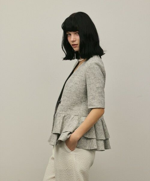 GRACE CONTINENTAL / グレースコンチネンタル ノーカラージャケット | ペプラムツイードジャケット | 詳細15