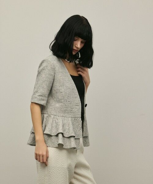 GRACE CONTINENTAL / グレースコンチネンタル ノーカラージャケット | ペプラムツイードジャケット | 詳細16