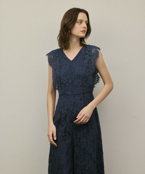 GRACE CONTINENTAL / グレースコンチネンタル サロペット・オールインワン | 【スタイリスト木津明子さんインスタライブ紹介】コードレースサロペット(ブルー)