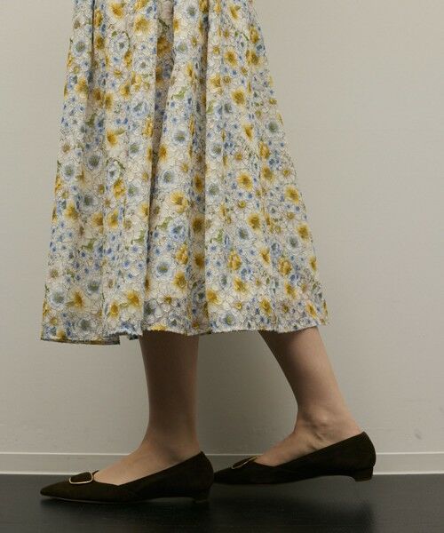 GRACE CONTINENTAL / グレースコンチネンタル ミニ・ひざ丈スカート | シアーフラワープリントジャガードフレアスカート | 詳細10