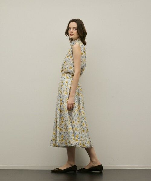 GRACE CONTINENTAL / グレースコンチネンタル ミニ・ひざ丈スカート | シアーフラワープリントジャガードフレアスカート | 詳細2