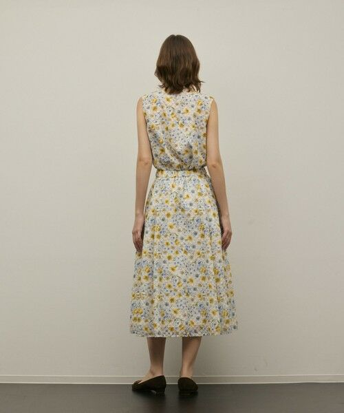 GRACE CONTINENTAL / グレースコンチネンタル ミニ・ひざ丈スカート | シアーフラワープリントジャガードフレアスカート | 詳細3