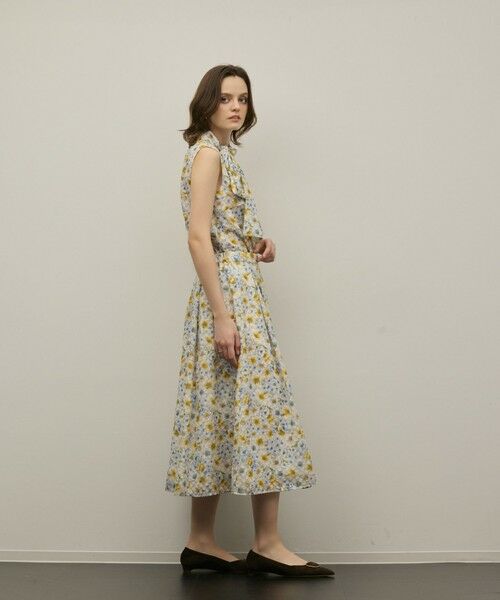 GRACE CONTINENTAL / グレースコンチネンタル ミニ・ひざ丈スカート | シアーフラワープリントジャガードフレアスカート | 詳細4