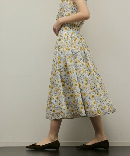 GRACE CONTINENTAL / グレースコンチネンタル ミニ・ひざ丈スカート | シアーフラワープリントジャガードフレアスカート | 詳細6