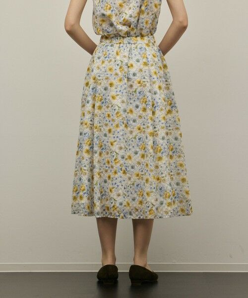 GRACE CONTINENTAL / グレースコンチネンタル ミニ・ひざ丈スカート | シアーフラワープリントジャガードフレアスカート | 詳細7