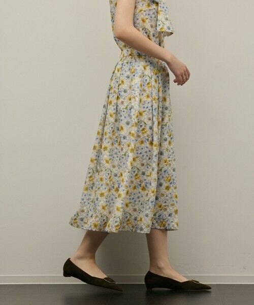 GRACE CONTINENTAL / グレースコンチネンタル ミニ・ひざ丈スカート | シアーフラワープリントジャガードフレアスカート | 詳細8