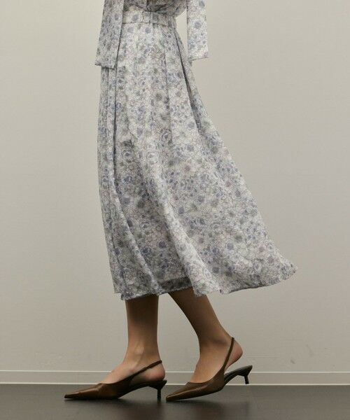 GRACE CONTINENTAL / グレースコンチネンタル ミニ・ひざ丈スカート | シアーフラワープリントジャガードフレアスカート | 詳細16