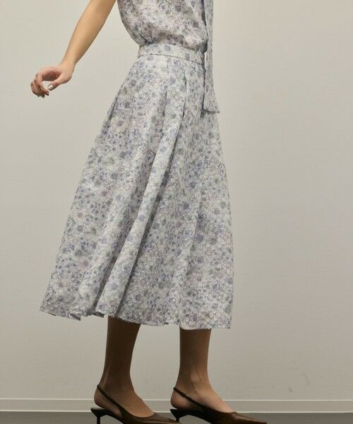 GRACE CONTINENTAL / グレースコンチネンタル ミニ・ひざ丈スカート | シアーフラワープリントジャガードフレアスカート | 詳細17