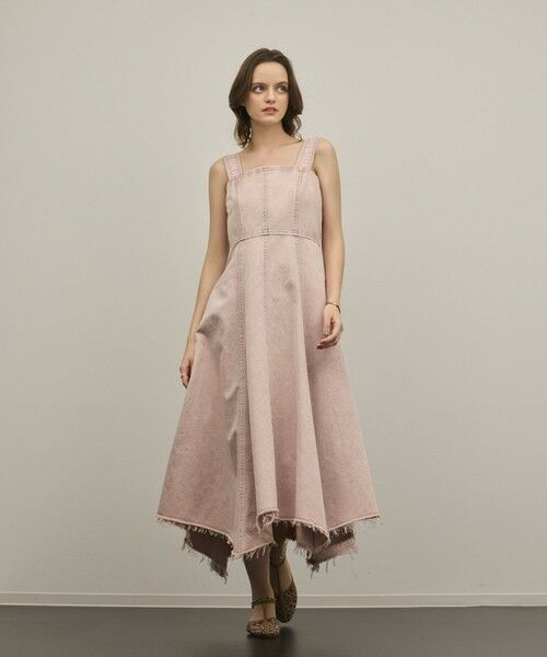 GRACE CONTINENTAL / グレースコンチネンタル ドレス | ハンカチーフヘムデニムワンピース（ピンク）