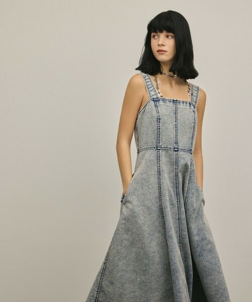 GRACE CONTINENTAL / グレースコンチネンタル ドレス | ハンカチーフヘムデニムワンピース | 詳細10