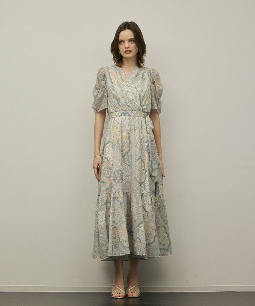 GRACE CONTINENTAL / グレースコンチネンタル ロング・マキシ丈ワンピース | パッチワークプリントワンピース（イエロー）