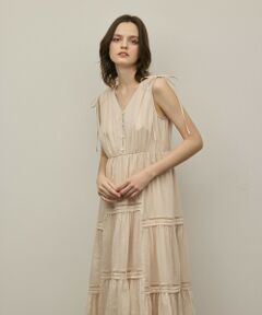 GRACE CONTINENTAL / グレースコンチネンタル ロング・マキシ丈ワンピース | コットンシルクティアードワンピース