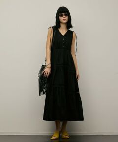 GRACE CONTINENTAL / グレースコンチネンタル ロング・マキシ丈ワンピース | コットンシルクティアードワンピース