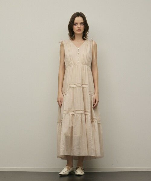 GRACE CONTINENTAL / グレースコンチネンタル ロング・マキシ丈ワンピース | コットンシルクティアードワンピース | 詳細1