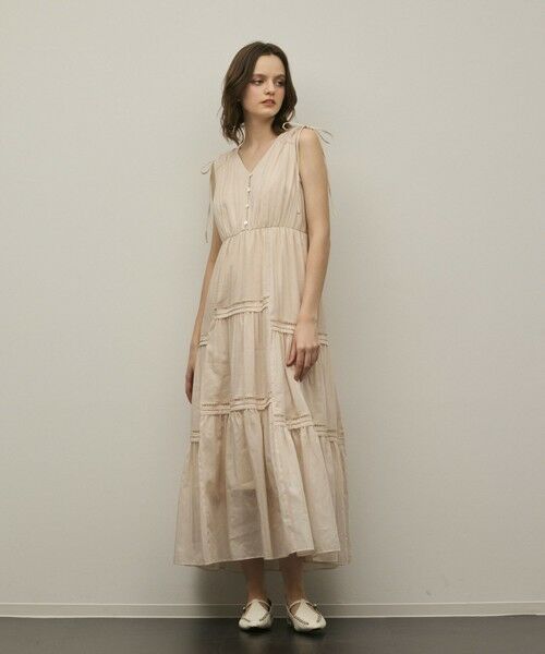GRACE CONTINENTAL / グレースコンチネンタル ロング・マキシ丈ワンピース | コットンシルクティアードワンピース | 詳細2
