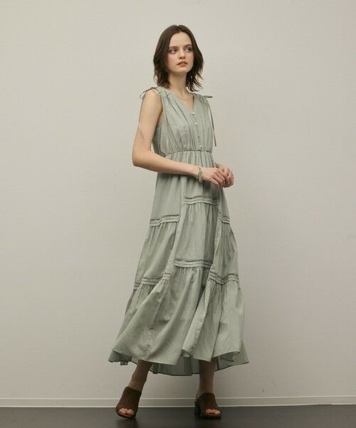 GRACE CONTINENTAL / グレースコンチネンタル ロング・マキシ丈ワンピース | コットンシルクティアードワンピース | 詳細9
