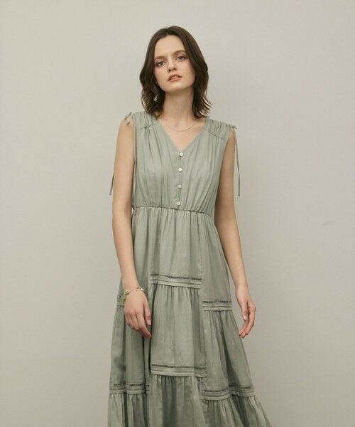 GRACE CONTINENTAL / グレースコンチネンタル ロング・マキシ丈ワンピース | コットンシルクティアードワンピース | 詳細13